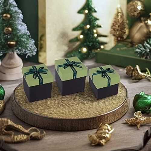 Коцка со коцки за пакувања со зелени кутии со капаци, сет на кутии за луксузни подароци, издвоени големини на 6'x6's7.