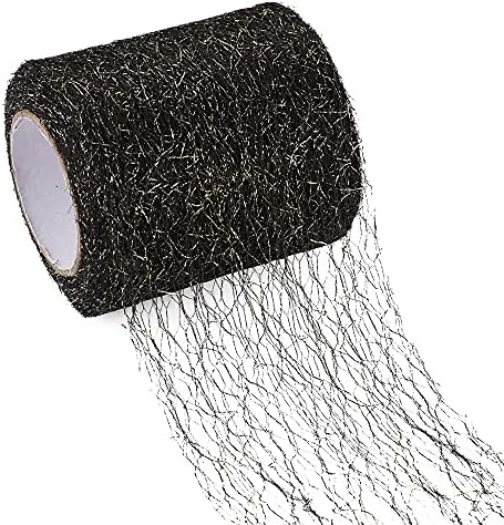 Cheriswelry 20yards 3inch широк пајак веб -чипка нето црна деко -лента лента ролна шуплива тулска ткаенина веб -лента за DIY подарок цвет пакување здолниште за занаети за дома