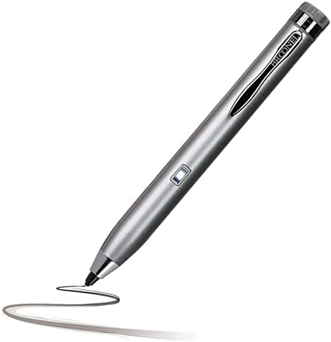 Бронел сребрена фино точка дигитална активна стилус пенкало - компатибилен со лаптопот на Microsoft Surface Go 2 Ultra -Thin 12.4
