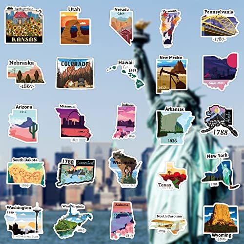 Налепници на национални мапи 51 парчиња отворено пешачење за пешачење природа авантура Гранд кањонски багаж налепници за куфери за куфери
