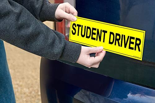 Флексибилни магнети на студентски возач на магнети - налепници на браник за нов возач - пакет со знаци на автомобили од 3