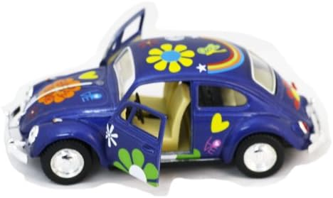 Diecast автомобили-сет од 4 автомобили: 5 VW среќен цветен класичен бубачка 1/32 скала, повлечете го дејството на одење. од Кинсмарт