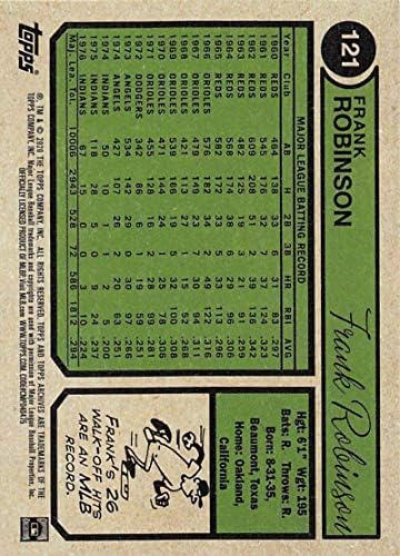 2020 Архиви на Топс Бејзбол 1974 Дизајн 121 Френк Робинсон Балтимор Ориолес Официјална картичка за тргување со МЛБ