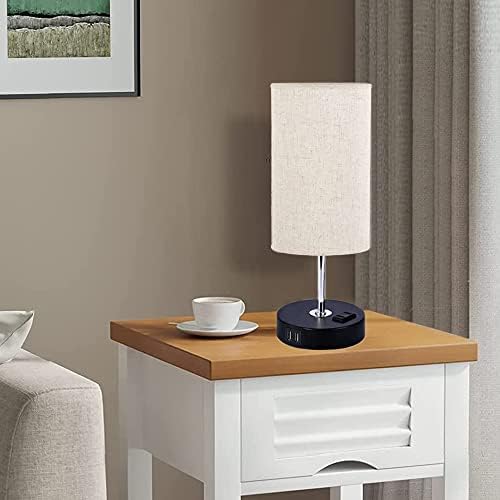 Светилка за маса во кревет, УСБ -ламба за маса во кревет, ламба покрај креветот со 3 температура на бојата, ламба за табела за ланци со