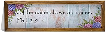 Рустикален дрвен wallиден знак декор со цитати Филипјаните 2 ： 9 11743. Името над сите имиња. Фил. 2 ： 9 Инспиративна висина уметност во бело-C-14