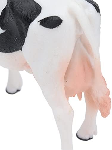 Keenso Wearproof Пластична симментална фигура на говеда Исклучиво симулирана крава фигура за украсување на домашна биро за забави подарок