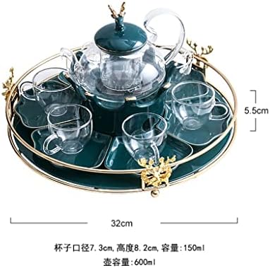 SDFGH цвет чајник сет стакло домаќинство Вода Попладне чај овошје цвет чај чај сет чај за греење на свеќа (боја: г, големина