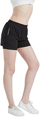 Црните шорцеви за жени кои работат со атлетски работи фитнес шорцеви за жените за брзо сушење на половината