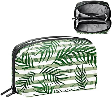 Тропски Лисја Бела Зелена Шминка Торба Патент Торбичка Патување Козметички Организатор За Жени И Девојки