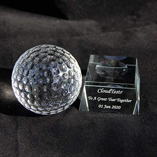 Кристално Топче За Голф Трофеј Бесплатно Гравирање Кристално Персонализирана Награда за, подароци за пензионирање, сениорска ноќ на тимот За