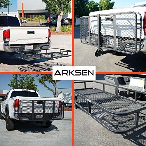 Arksen 60 x 25 инчи преклопување на карго -решетката за преклопување 500 lbs тешки капацитет од 2 инчи приемник за багаж за багаж,