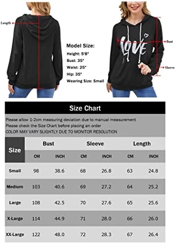 Syellowafter Women Casual Pullover Love Letter Letter Printed Sweatsshirt Bluze Bluze