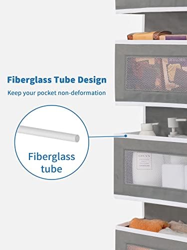 JARLINK 2 Пакет 5-Полица Над Врата Виси Организатор, Преклопен Ѕид Монтирање 4 Голем Џеб Складирање Со Пвц Јасен Прозорец, Голем Капацитет