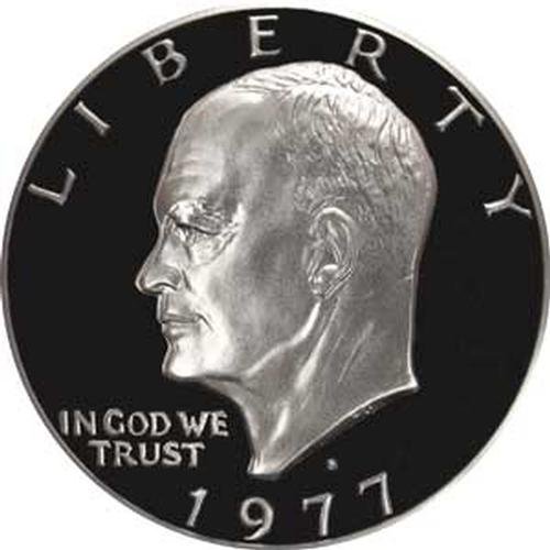 Доказ за Gemем од 1977 година Ајзенхауер долар американски монета Ике