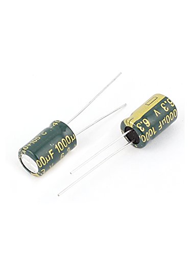Uxcell 8 mm x 12 mm Електролитски кондензатор на радијално олово, 105C 1000UF 6.3V 30 парчиња