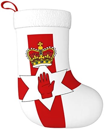 QG ZZX Северна Ирска Државно знаме Божиќно порибување Божиќни чорапи камин виси чорап 18 инчи Декорација на одмор