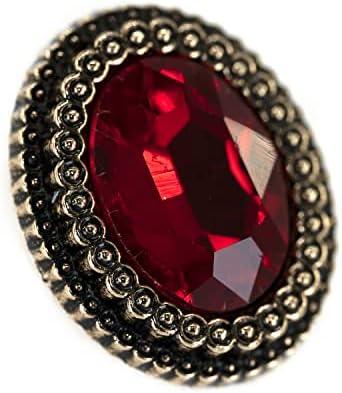 Craftisum 20 парчиња црвени овални метални метални метални копчиња за шиење - 21мм - 27/32 “