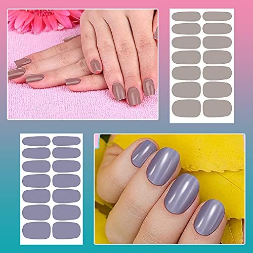 Silpecwee 224 парчиња 16 листови за нокти Полски ленти цврста боја на нокти налепници за нокти за нокти за жени налепници за уметност за самостојно