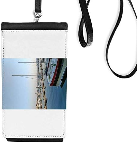 Фотографија со брод за уметност деко подарок моден телефон паричник чанта што виси мобилна торбичка црн џеб