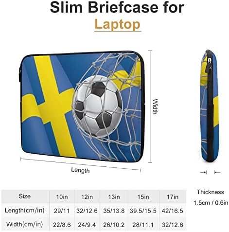 Фудбалски Гол И Шведско Знаме Лаптоп Покритие Случај Заштитни Лаптоп Ракав Торба Актовка Носење Случај За Мажи Жени 17 инчи