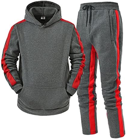 Larisalt zip up hoodie men, машки ланинг -тренер за лежење 2 парчиња за џогирање на џогирање за трчање
