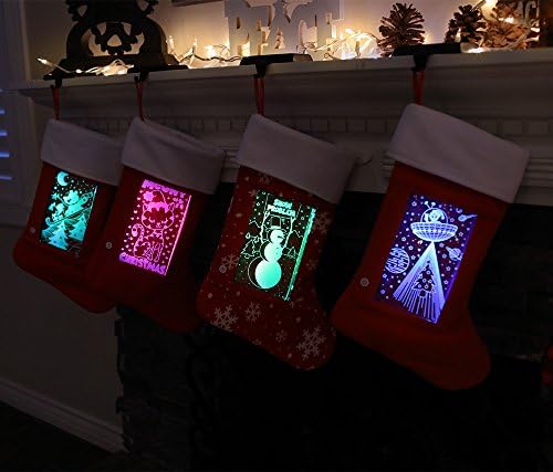 Yew работи: Божиќни чорапи за мажи, жени, деца, миленичиња; LED светло за порибување на Божиќ - големо осветлено порибување на одмор за