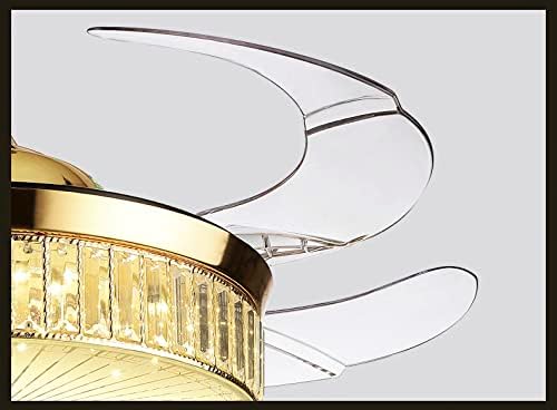 Фандијан 42 Модерен Кристален Тавански Вентилатор СО LED Светла Далечински Управувач Лустер, 3 Брзина 3 Осветлување Во Боја, Тивко