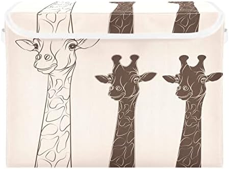Крафиг Рачно Нацртана Симпатична Животинска Жирафа Преклоплива Кутија За Складирање Големи Коцки Организаторски Корпи Декоративни