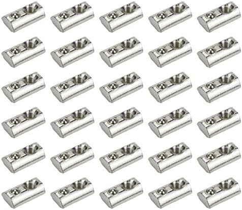 DNYTA Roll-in Spring M5 T-Slot навртки за европски стандард 20 серија 6 mm профил за екструзија на алуминиум, 30 пакет