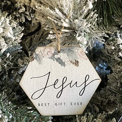 Едноставно кажано, Исус 4,5 x 6,88 во дрвен украс на новогодишна елка ORH1139