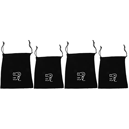 4 Парчиња Фен За Коса Торба За Складирање Торба За Влечење Торба За Коса Организатор На Дувалка Црна