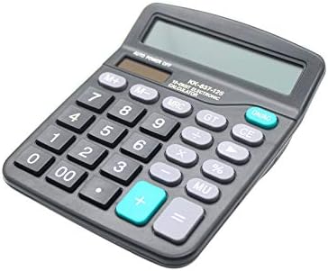 Калкулатор за биро, 12-цифрен калкулатор за канцелариски соларни батерии со голем LCD дисплеј големо чувствително копче, калкулатори