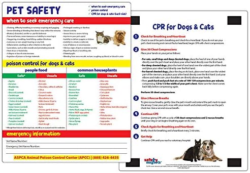 Магнет За Фрижидер За Безбедност на миленичиња-ЖИВОТИНСКИ КПР За Кучиња и Мачки - Токсична Храна и Растенија - Кога да побарате Итна Помош