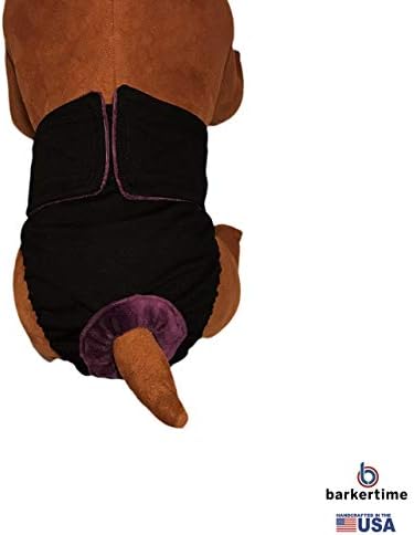 Barkertime Црна Водоотпорен Премиум Куче Пелена, XL, Без Опашка Дупка-Направени ВО САД