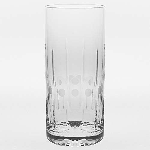 Кристал Хајбол Тамблер-Стакло-Сет од 6 ХБ Тамблери - Хибал Очила - Рачно Намалување На Кристално Пиење Тамблери - За Вода - Сок - Вино -
