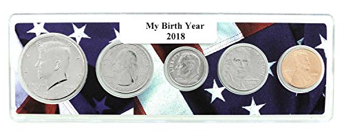 2018-5 Година На Раѓање На Монети Поставена Во Американски Носител На Знаме Нециркулирана