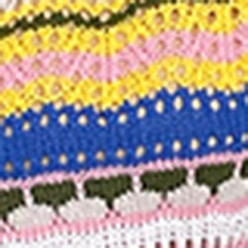 Женски Модни Џемпери 2022 Џемпер Со Пуловер Со Пруги Со Виножито Тркалезен Врат Плетен Фустан Со Долги Ракави