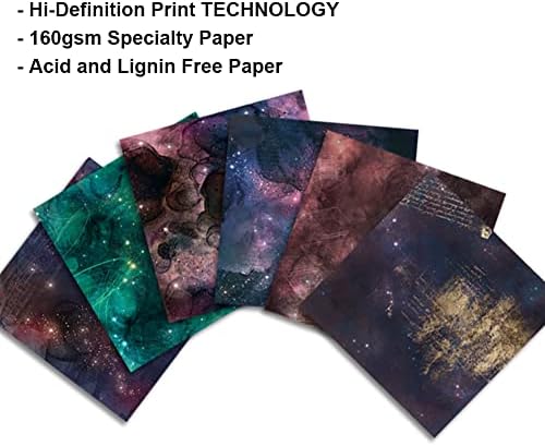 12x12 PAP PAPER PAPER PAPER - Класичен Galaxy Star Sky Cardstock Printed Background Designer Prain за списание ScrapBooking