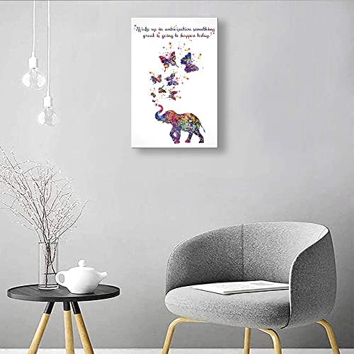 Inspirational Canvas Wall Art Colorful Butterfly Elephant Pictures Children's Cartoon Personalized Animal Wall Decoration Poster Elephant