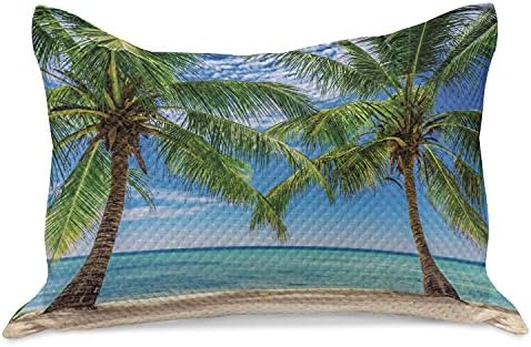 Лунарлива плажа плетена ватенка перница, палми на егзотичен амбиент Доминиканска Република, Стандардно покритие со перници со големина на