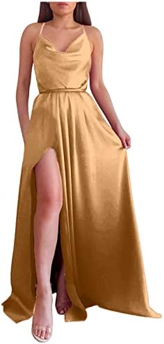 Коктел фустани за жени за жени вечер забава шпагети лента фустан елегантен фустан без грб трендовски цврст боја макси фустан