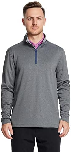 M MAELREG четвртина патент голф пуловер мажи суво вклопување со долги ракави перформанси за прибивање на вратот 1/4 поштенски
