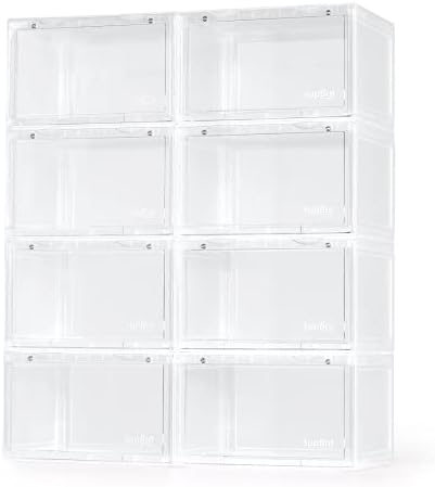 Crate Supbro Collection Crate -кутија за лесен пристап за складирање -Пластично преклопно складирање на екранот за патики со чиста