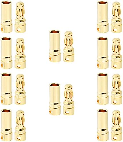 10 комплети Hobbypark Femaleенски машки машки 3,5 мм златен куршум конектори RC ESC ESC LIPO батерија уред за електричен моторна