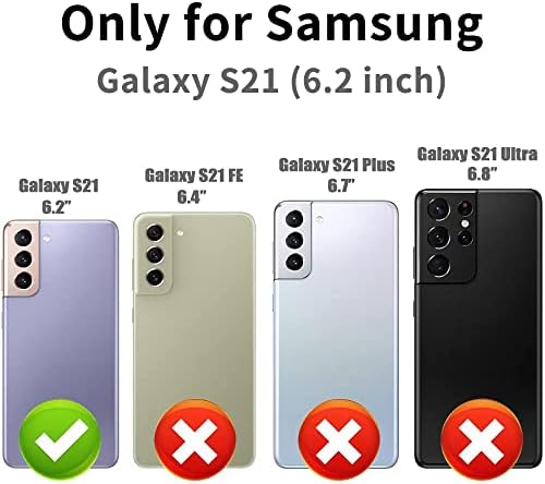 Enyisposs Телефон Случај За Samsung Galaxy S21 5G Паричник Случај Со Калено Стакло Заштитник На Екранот Држач За Картички Слотови