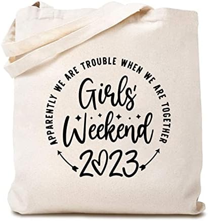 Девојки Викенд 2023 Платно Торбичка Смешни Девојки Вокација Еднократно Шопинг Торба За Жени Смешен Подарок