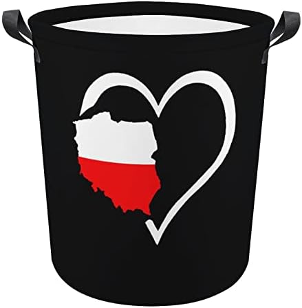 Љубов Срце Полска Мапа Знаме Кошница За Перење Преклопливи Алишта Ја Попречуваат Кантата За Складирање Канти за Перење Со Рачки
