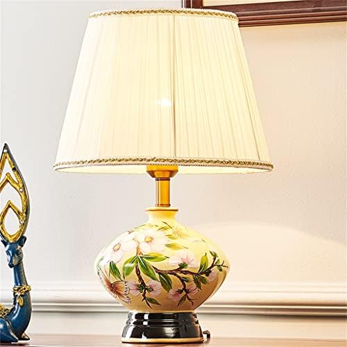 ZLXDP кинески стил рурален цветник керамички маса ламби мода романтична ткаенина предводена ламба за кревет и фоаје и студио