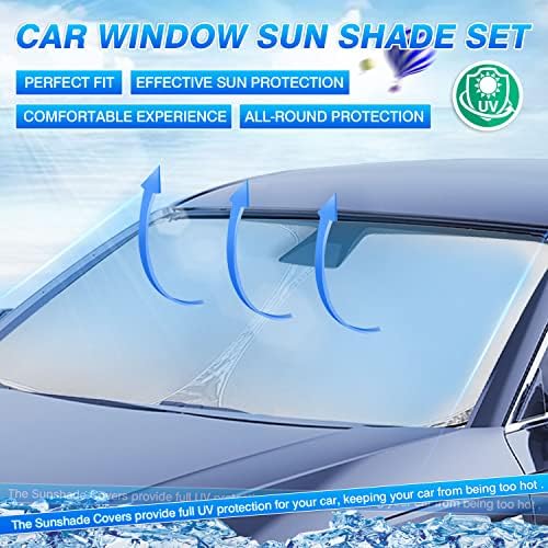 Canvcle Sunshades за Tesla Model 3 2017-2023 Whindshield Sunshade Side & Rear Windows Sun Visor Privation Privation Privation