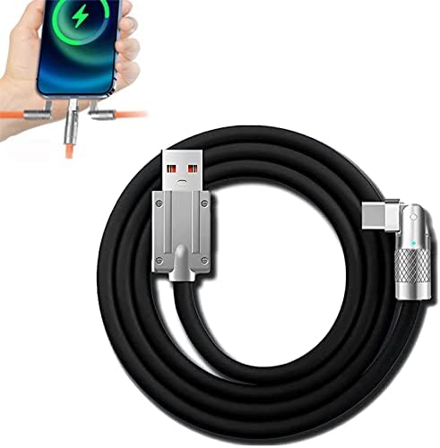 IUAIU 180 ° Ротирачки кабел за брзо полнење, USB кабел за полнење за брзо полнење, 180 ротирачки кабел за брзо полнење, флексибилен ротирачки
